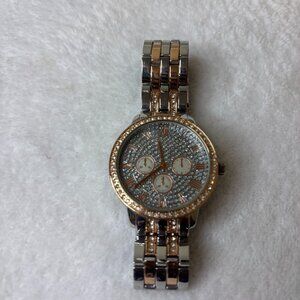 Rose Gold Two Tone Rhinestone Watch